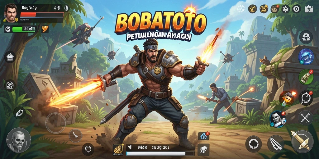 Tampilan gameplay BOBATOTO yang penuh aksi.