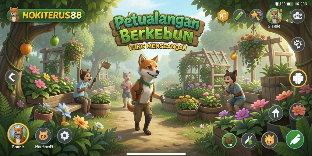 Screenshot HOKITERUS88 menampilkan ladang yang subur dan pohon-pohon hijau.