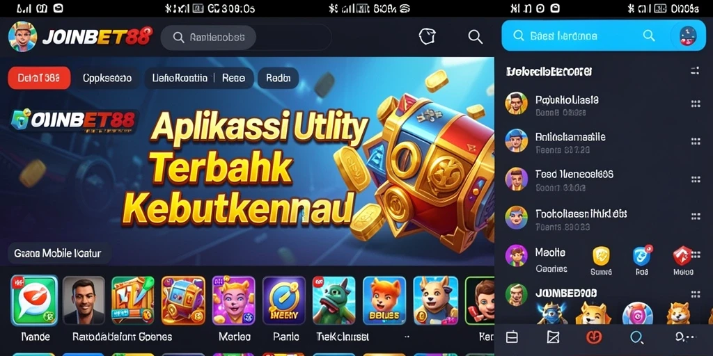 Tampilan antarmuka aplikasi JOINBET88 yang user-friendly dan fungsional.