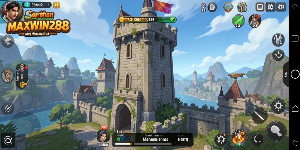 Screenshot menampilkan gameplay menara pertahanan yang seru dan intens.