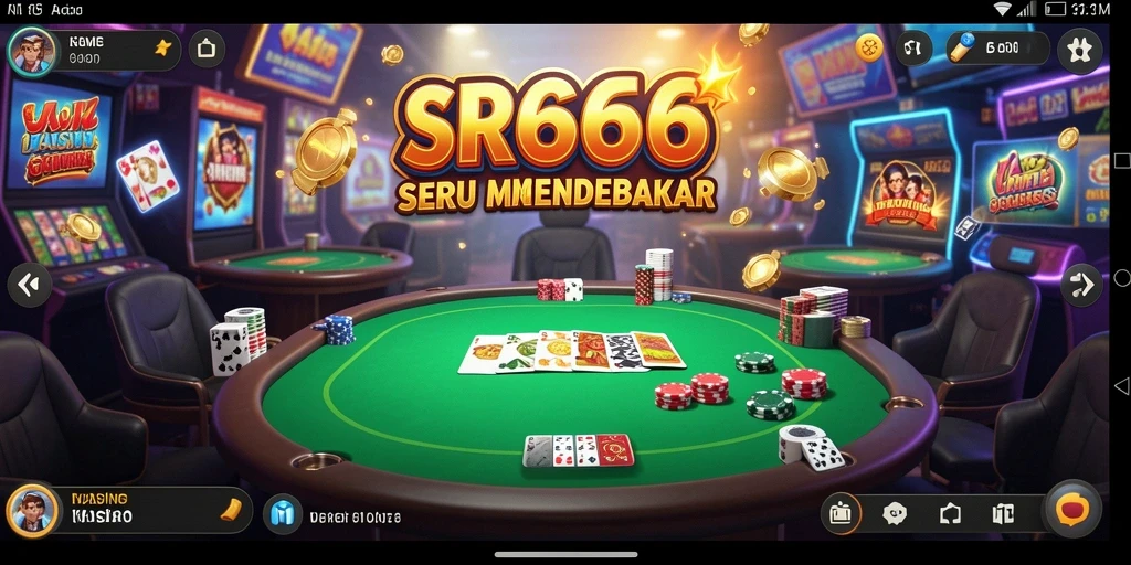 Screenshot dari gameplay SR6666 yang menunjukkan momen menegangkan di Kasino.